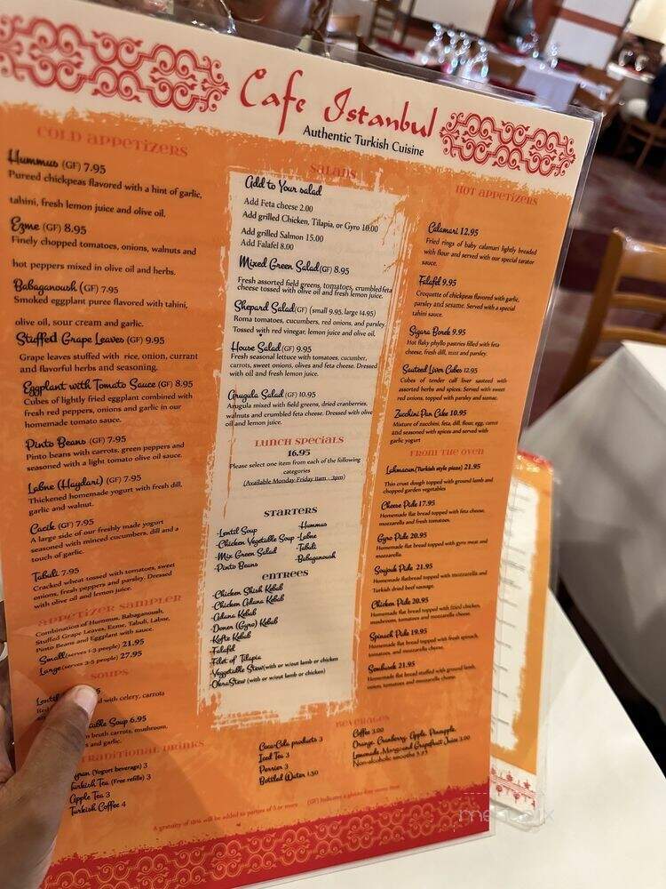 Cafe Istanbul - Columbus, OH menu_pic