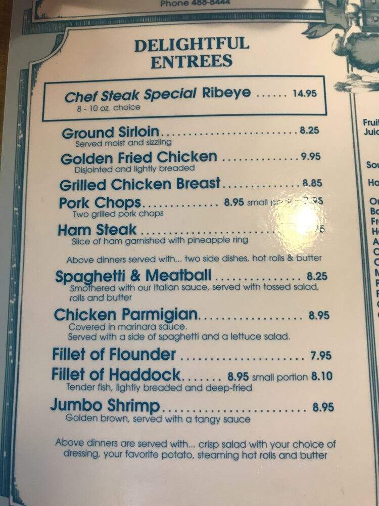 Chef-O-Nette Restaurant - Columbus, OH menu_pic