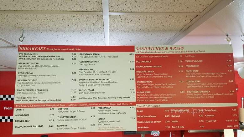 Danny's Deli & Restaurant - Columbus, OH menu_pic