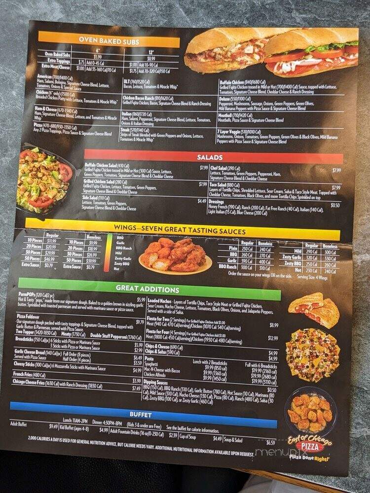 East Of Chicago - Lisbon, OH menu_pic