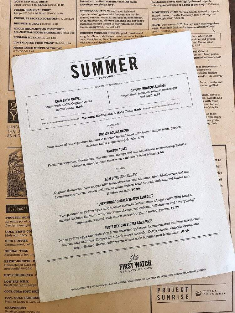 First Watch Restaurant - Hilliard, OH menu_pic