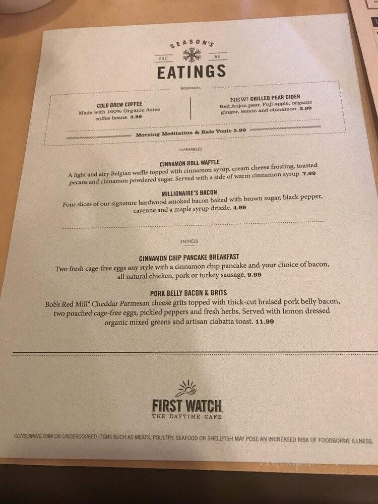 First Watch Restaurant - Worthington, OH menu_pic