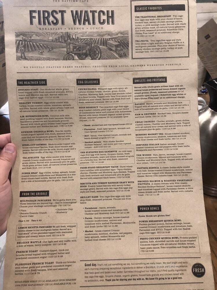 First Watch Restaurants - Columbus, OH menu_pic