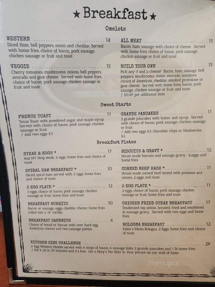 Fitzy's Old Fashion Diner - Columbus, OH menu_pic