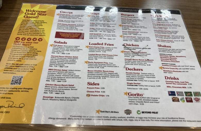Gold Star Chili - Hamilton, OH menu_pic