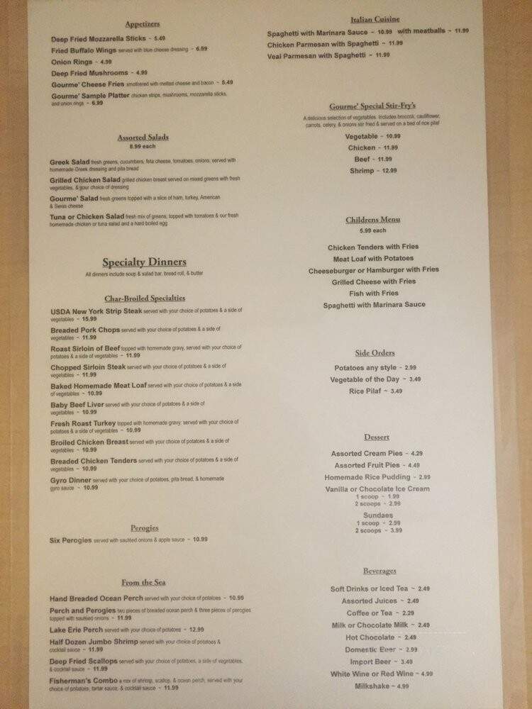 Gourme Family Restaurant - Cleveland, OH menu_pic