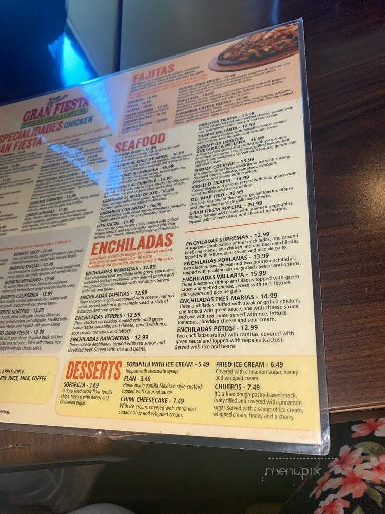 Gran Fiesta Mexican Restaurant - Cleveland, OH menu_pic