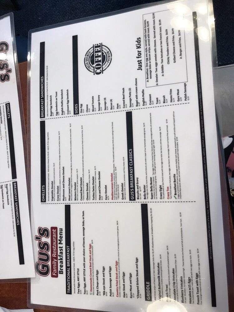 Gus's Family Restaurant - Cleveland, OH menu_pic