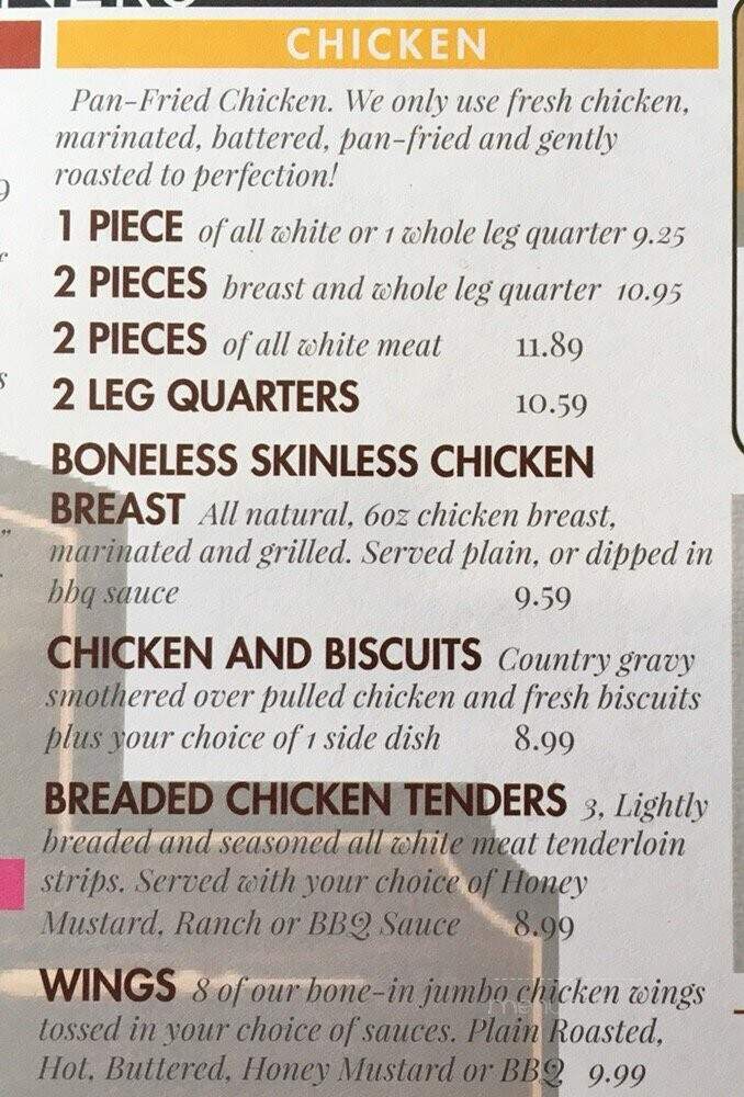 Homestead Restaurant - Charm, OH menu_pic