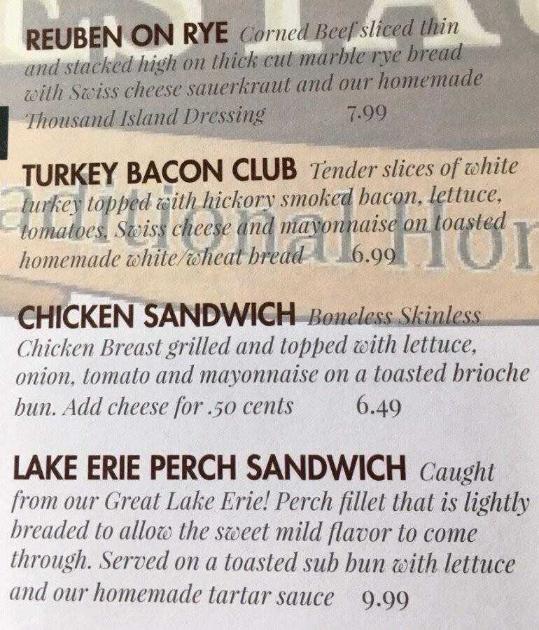 Homestead Restaurant - Charm, OH menu_pic