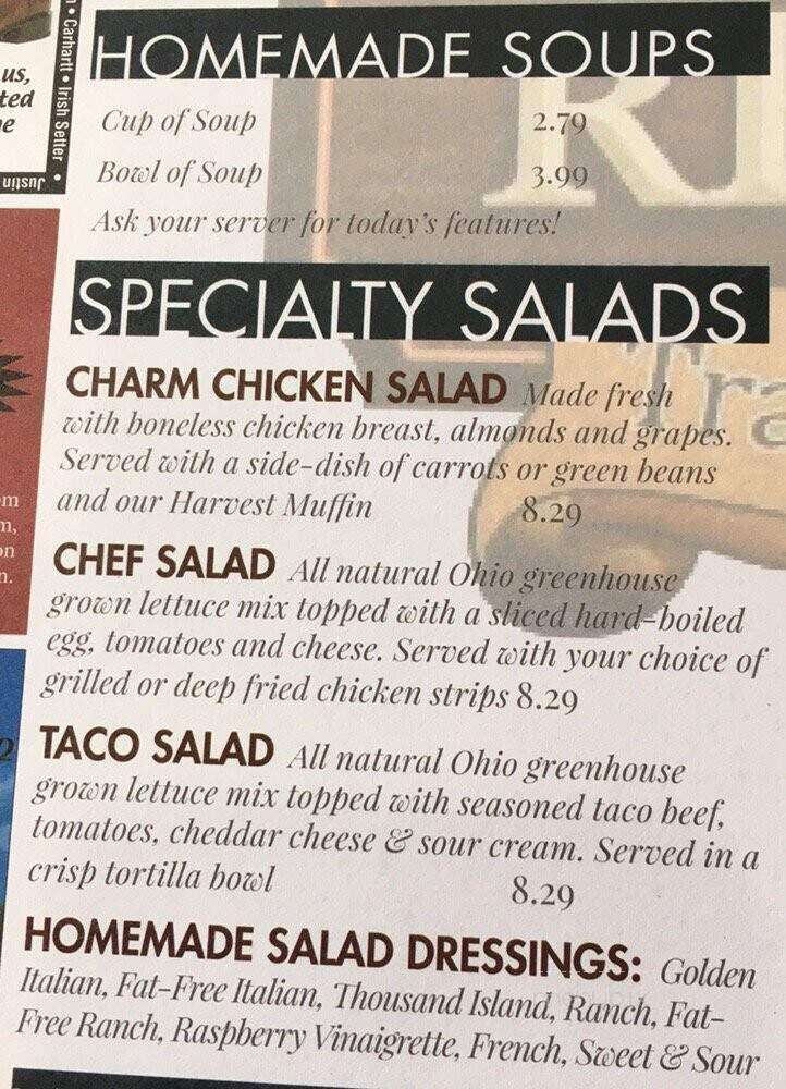 Homestead Restaurant - Charm, OH menu_pic