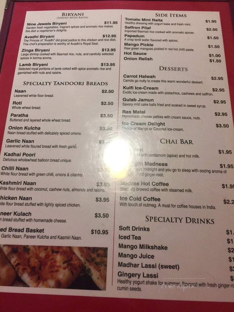 Jaipur Junction - Cleveland, OH menu_pic