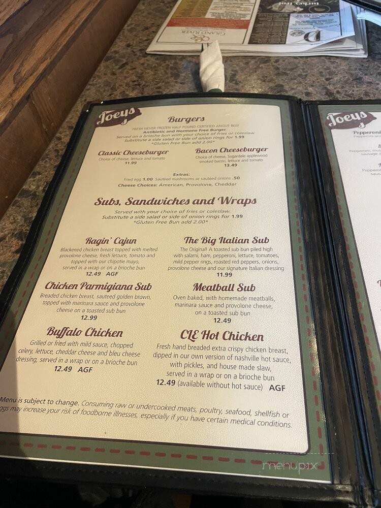 Joey's Italian Grille - Madison, OH menu_pic