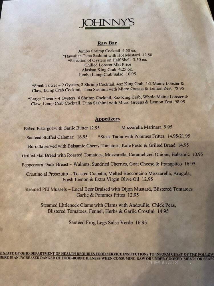 Johnny's Downtown - Cleveland, OH menu_pic