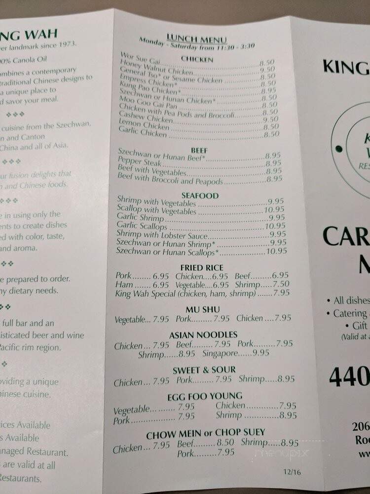 King Wah - Cleveland, OH menu_pic