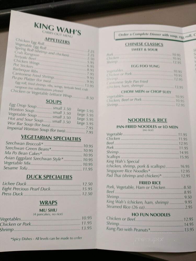King Wah - Cleveland, OH menu_pic