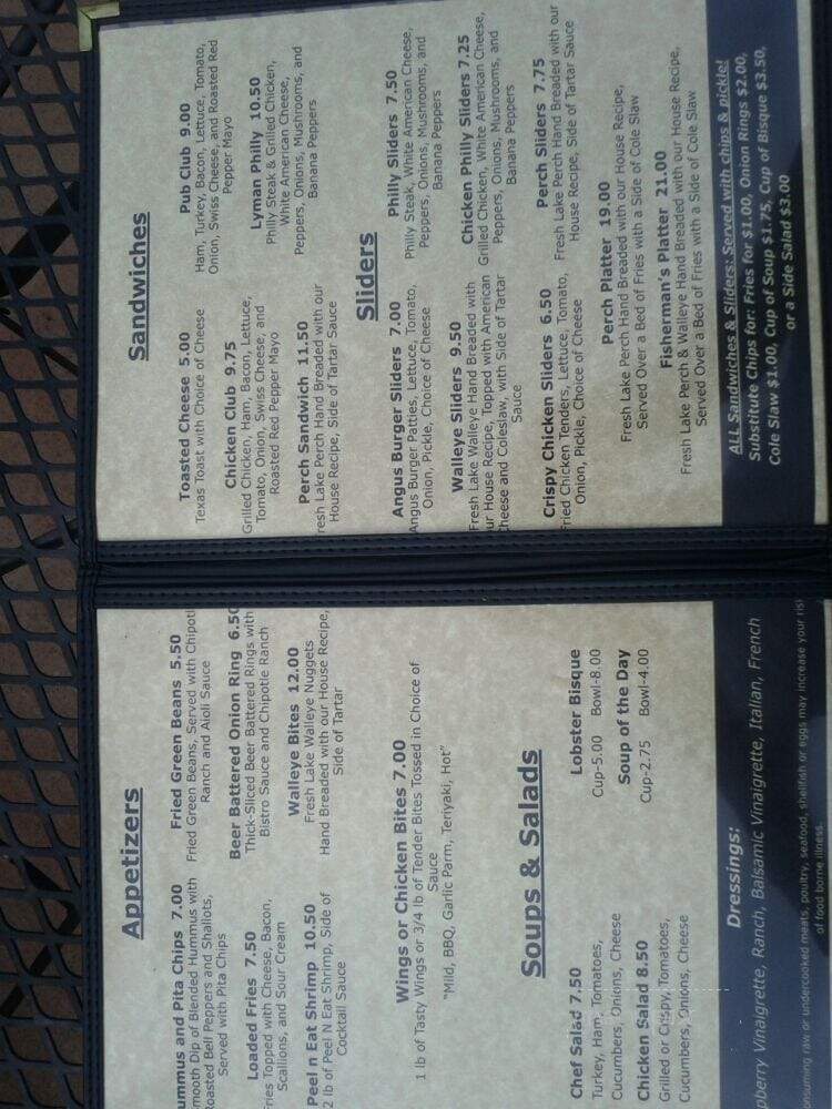 Lyman Harbor - Sandusky, OH menu_pic
