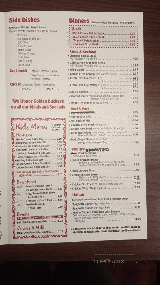 Mansfield Restaurant - Mansfield, OH menu_pic