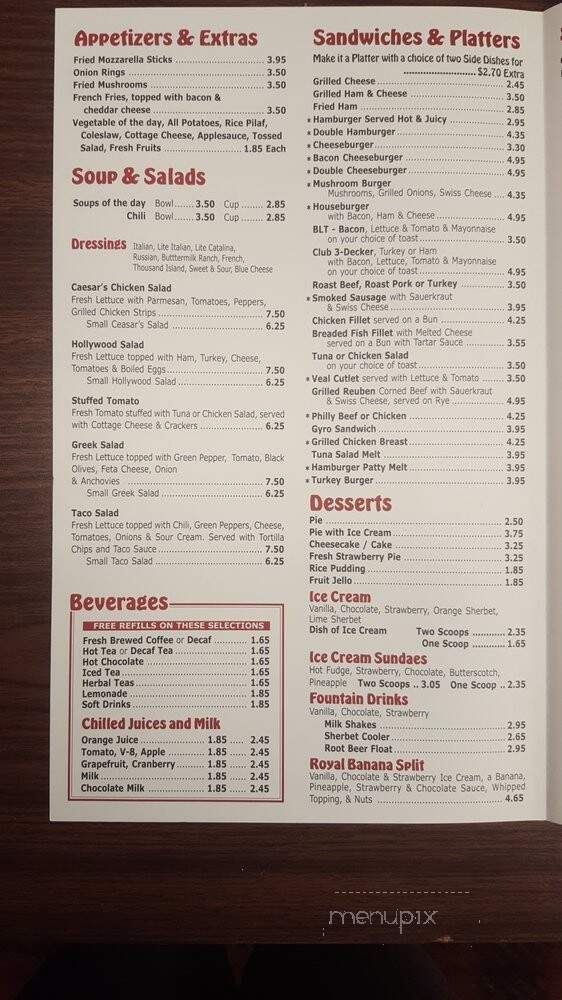 Mansfield Restaurant - Mansfield, OH menu_pic