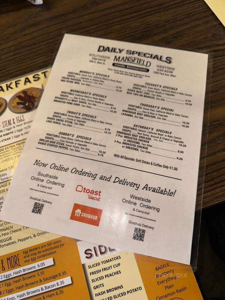 Mansfield Restaurant - Mansfield, OH menu_pic