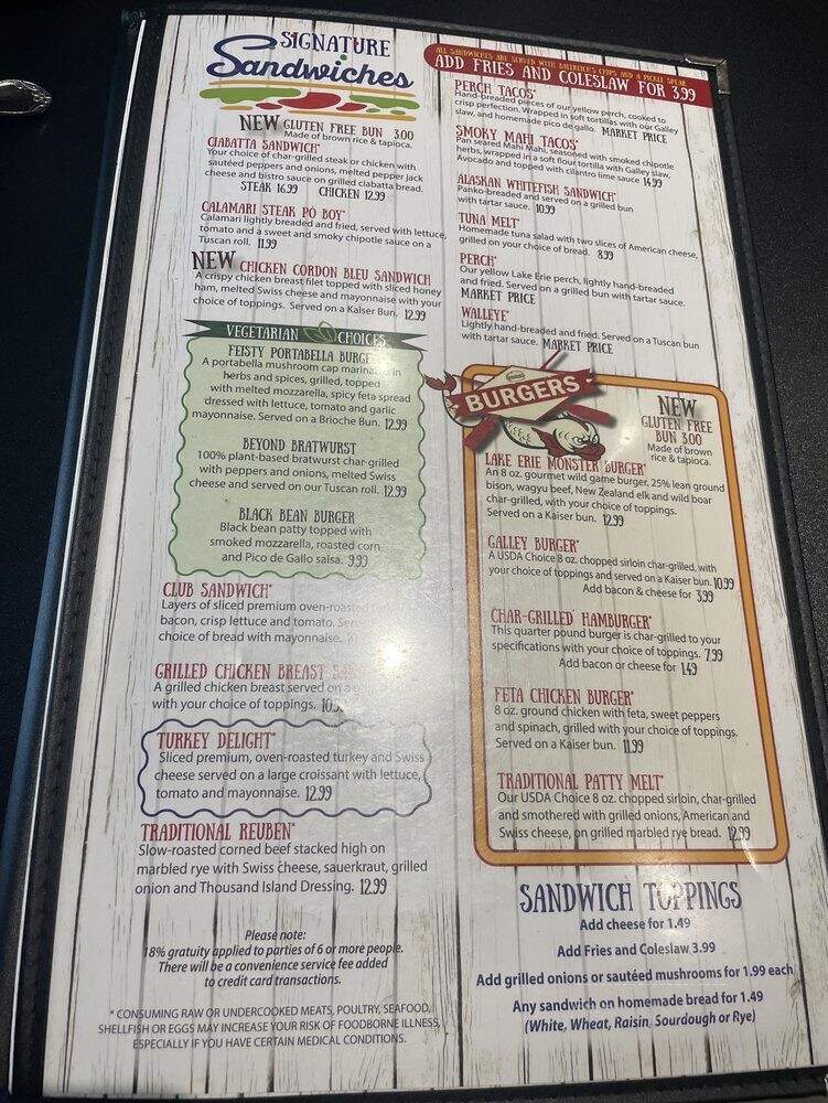 Marblehead Galley - Lakeside Marblehead, OH menu_pic