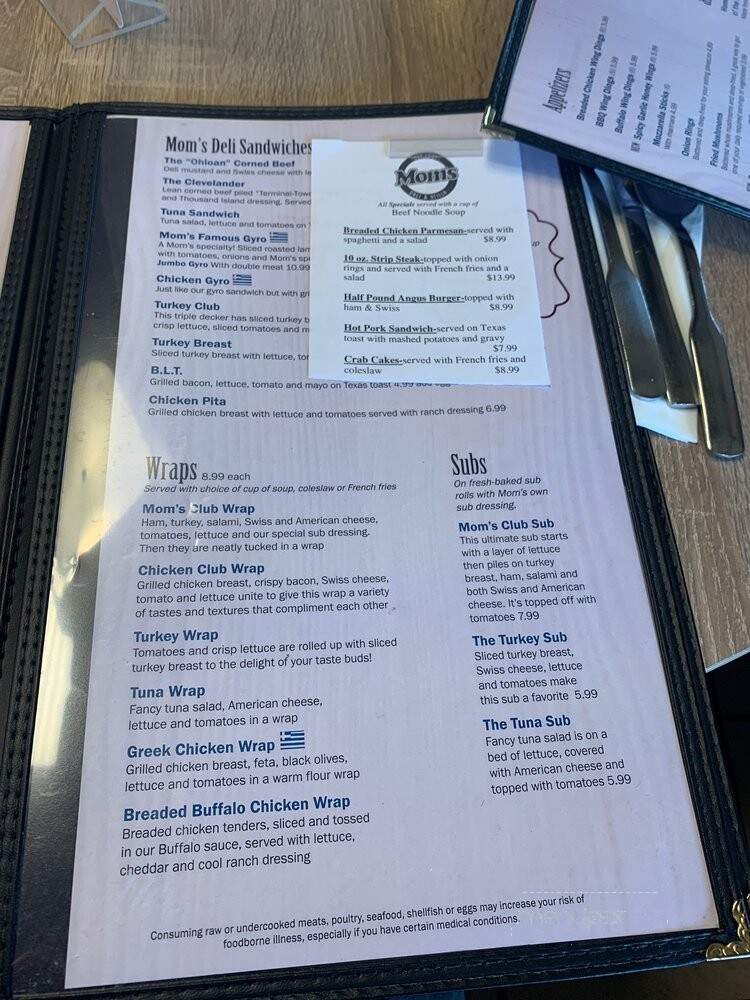 Mom's Deli & Grill - Cleveland, OH menu_pic