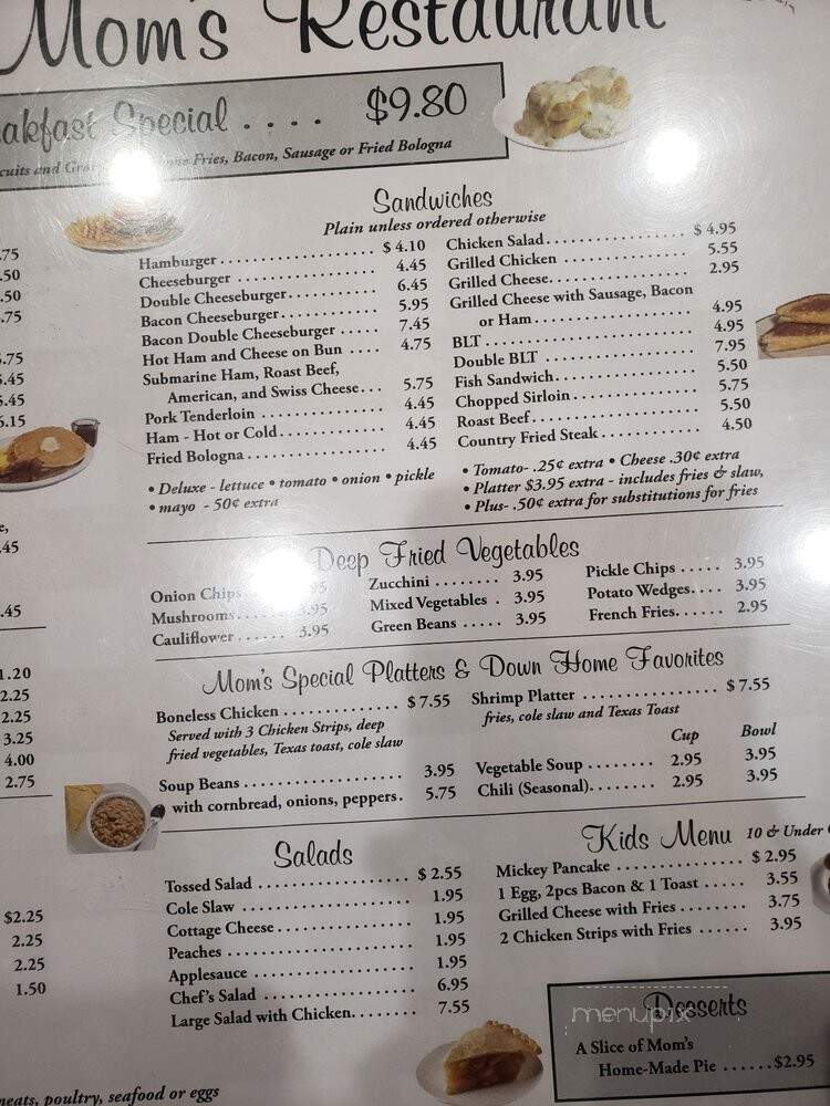 Mom's Restaurant - Lebanon, OH menu_pic