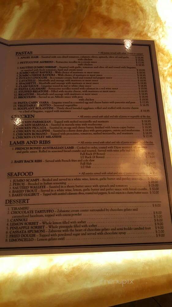 Nido Italia - Cleveland, OH menu_pic