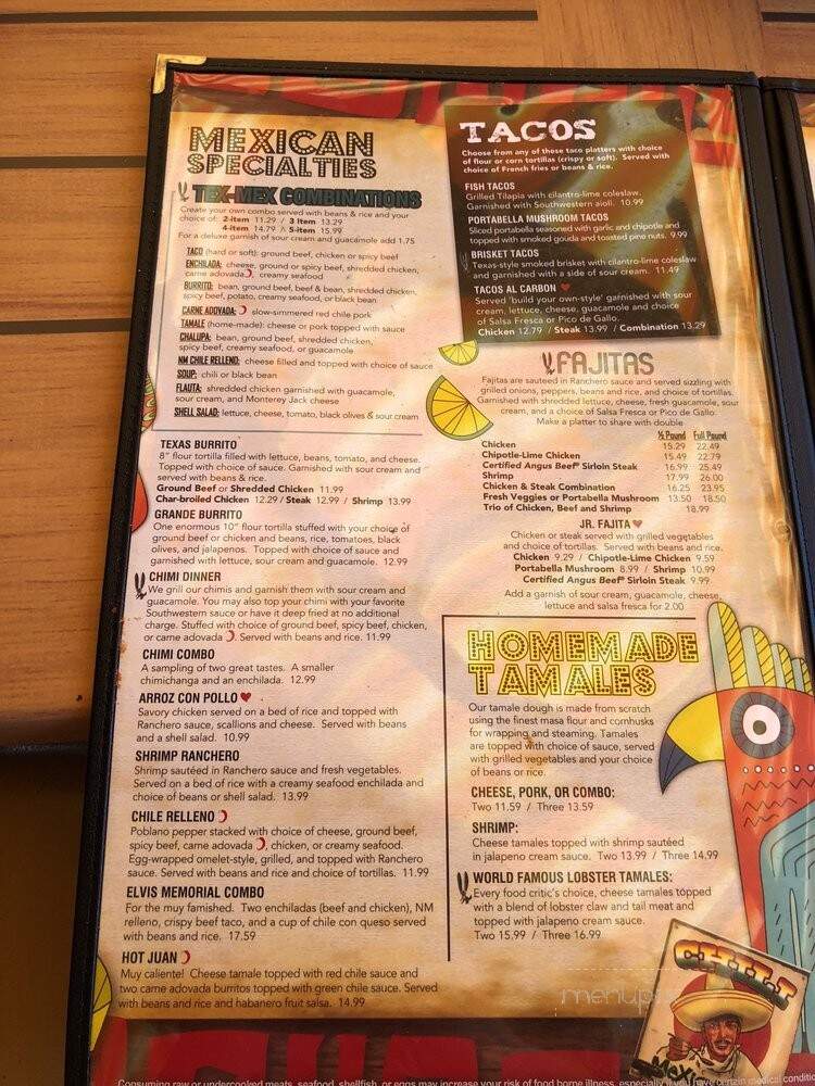 Pancho's Southwestern Grill - North Canton, OH menu_pic