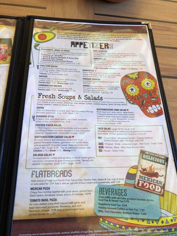 Pancho's Southwestern Grill - North Canton, OH menu_pic