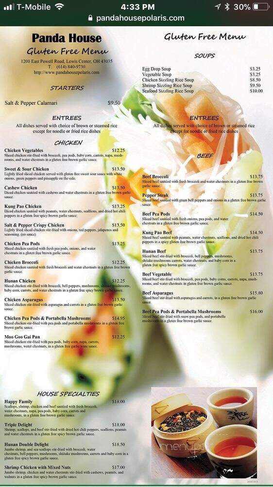 Panda House - Lewis Center, OH menu_pic
