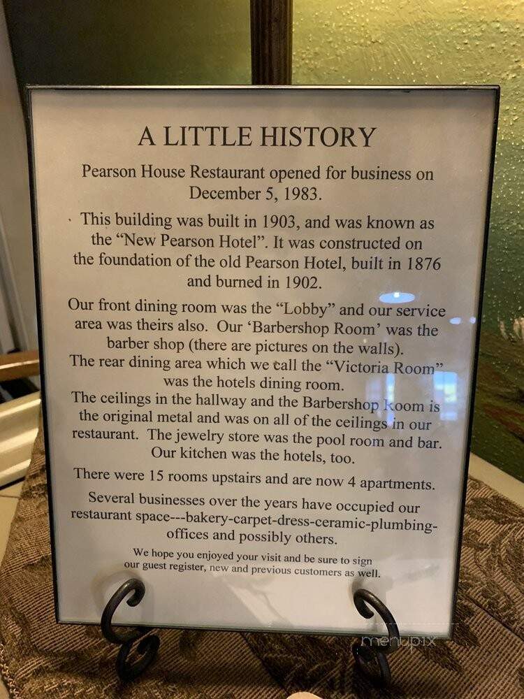 Pearson House Restaurant - West Milton, OH menu_pic