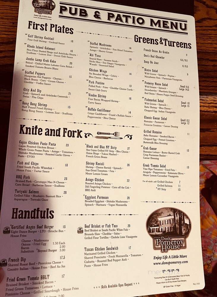 Pomeroy House - Cleveland, OH menu_pic