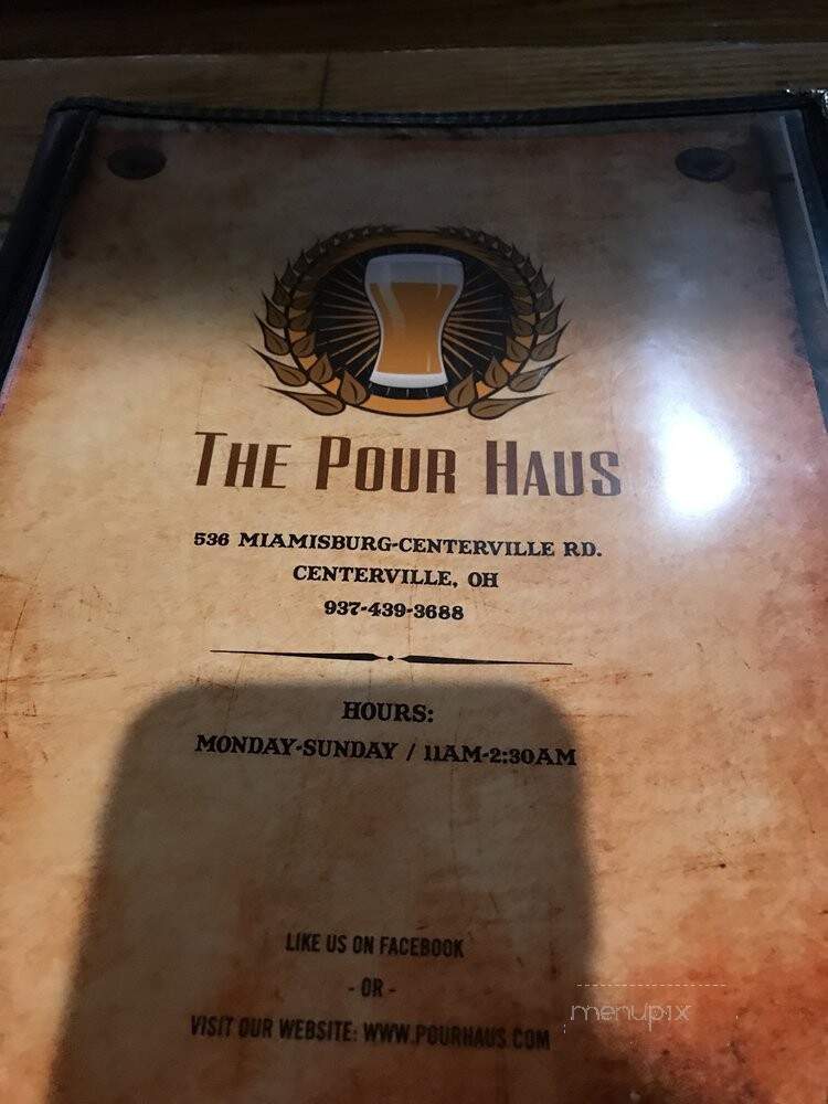 Pourhaus - Dayton, OH menu_pic