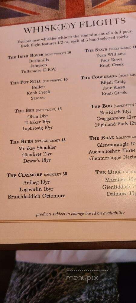 Pub - Dayton, OH menu_pic