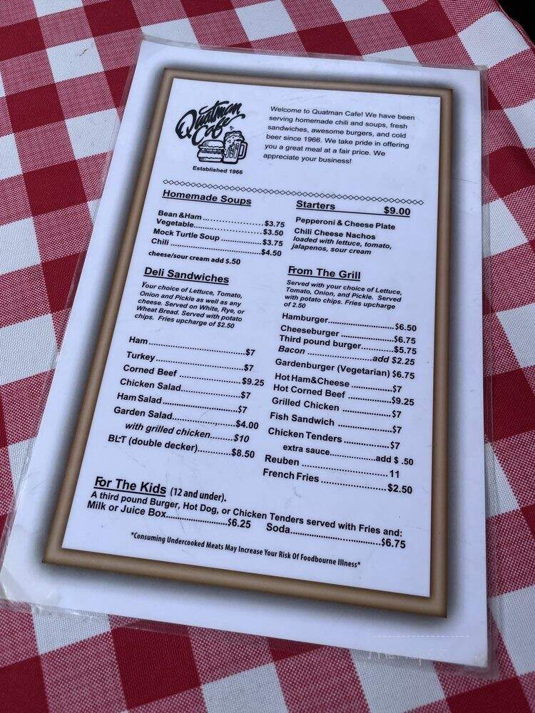 Quatman Cafe - Cincinnati, OH menu_pic