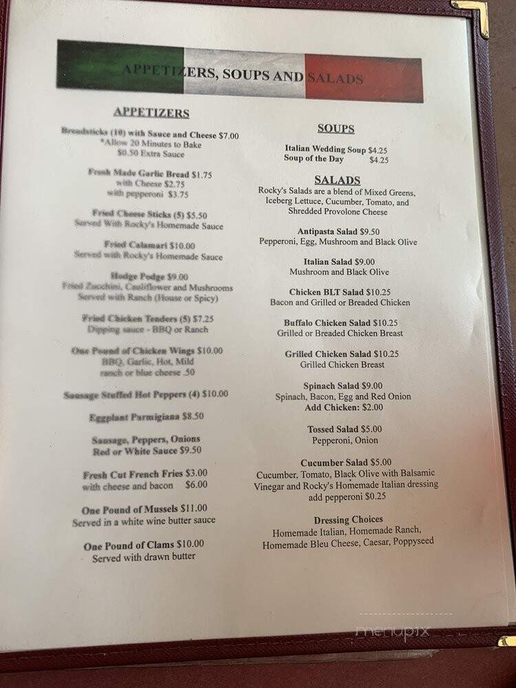 Rocky's Pizza - Cleveland, OH menu_pic