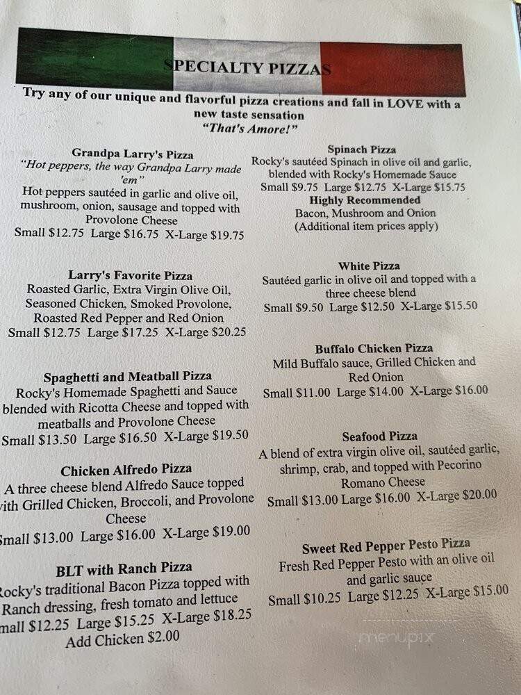 Rocky's Pizza - Cleveland, OH menu_pic