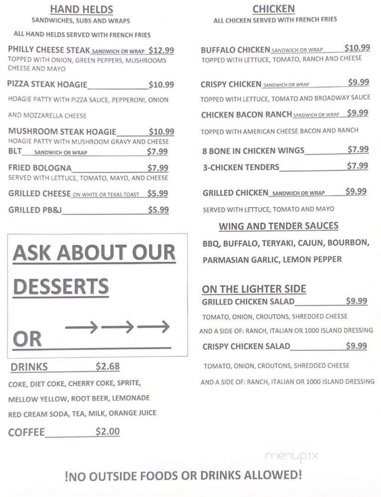 Ron's Place - Blanchester, OH menu_pic