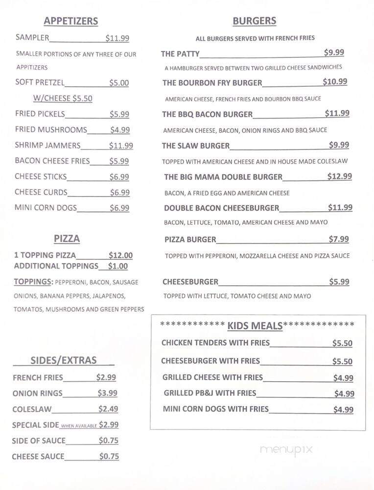 Ron's Place - Blanchester, OH menu_pic