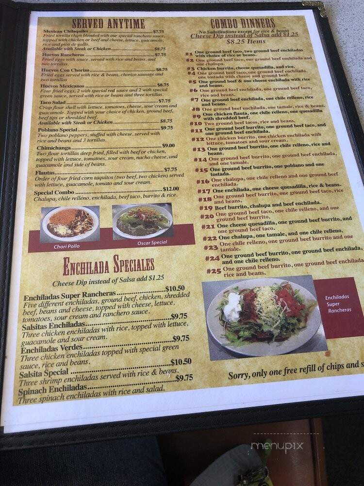 Salsitas - Youngstown, OH menu_pic