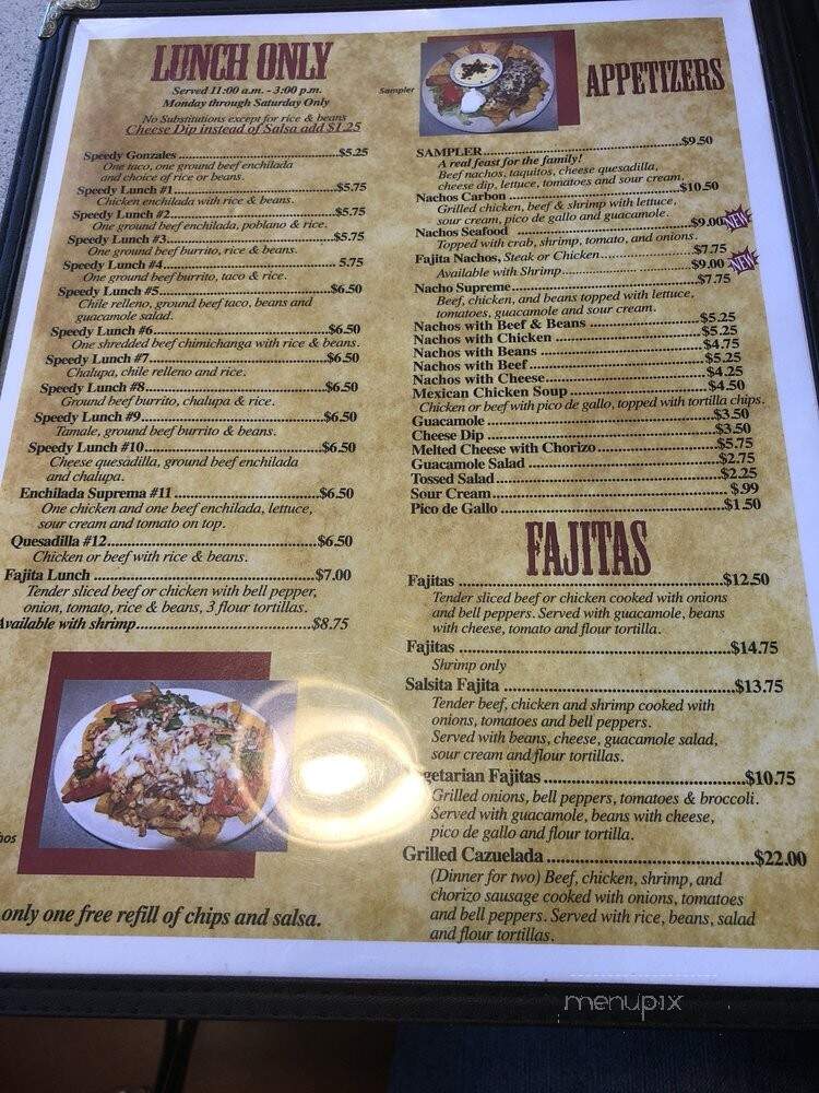 Salsitas - Youngstown, OH menu_pic