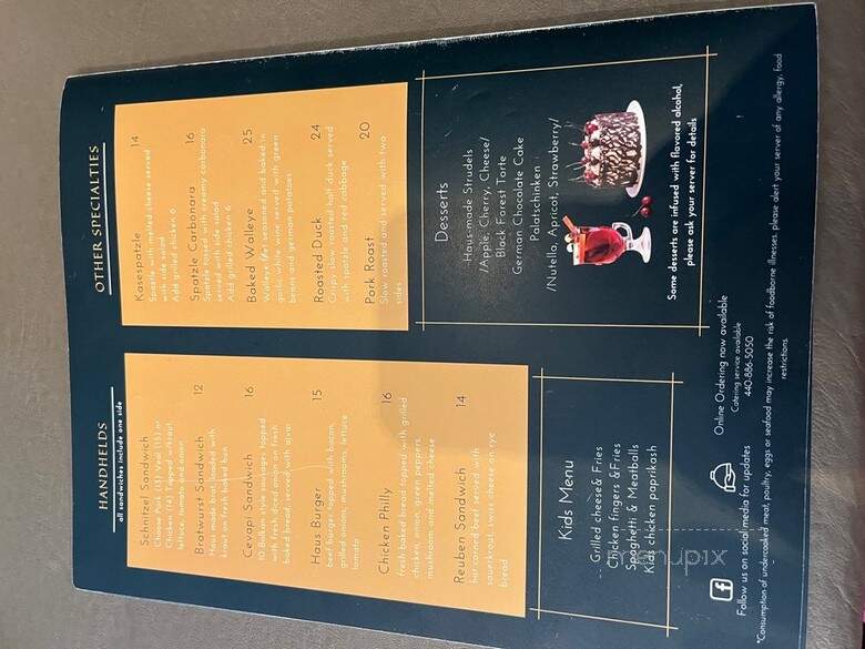 Schnitzel Haus - Cleveland, OH menu_pic