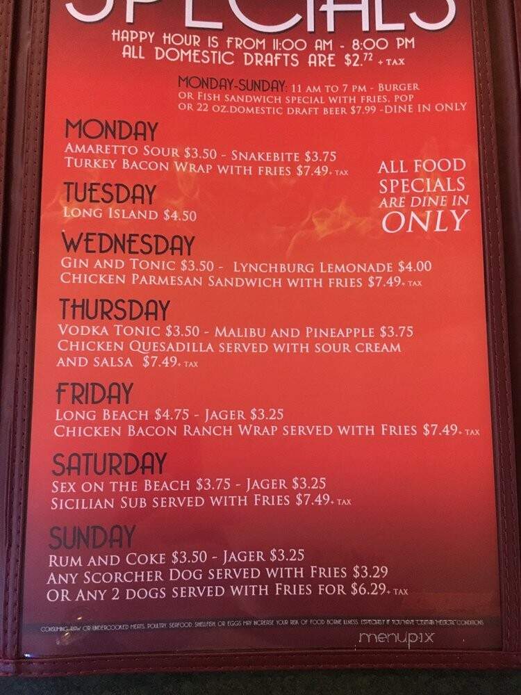 Scorchers Casual Eatery - Cleveland, OH menu_pic