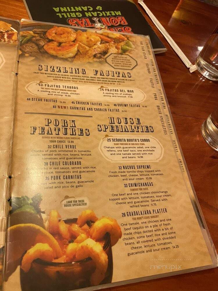 Senorita Bonitas - Cleveland, OH menu_pic