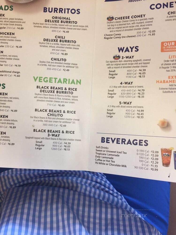 Skyline Chili - Mason, OH menu_pic