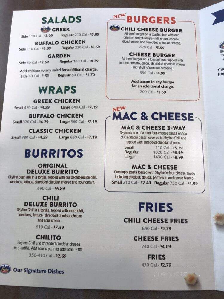 Skyline Chili - Mansfield, OH menu_pic
