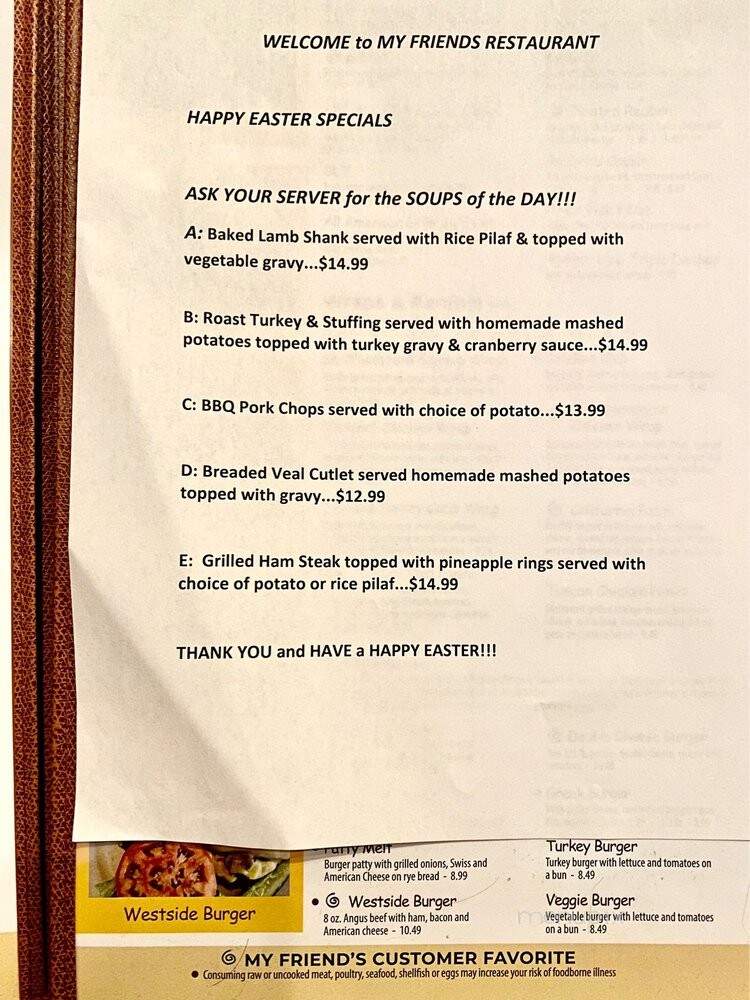 Snickers Restaurant - Cleveland, OH menu_pic