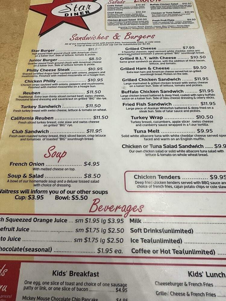 Star Diner - Maumee, OH menu_pic