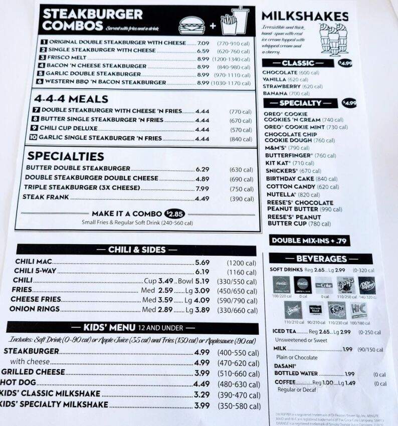 Steak 'n Shake - Findlay, OH menu_pic